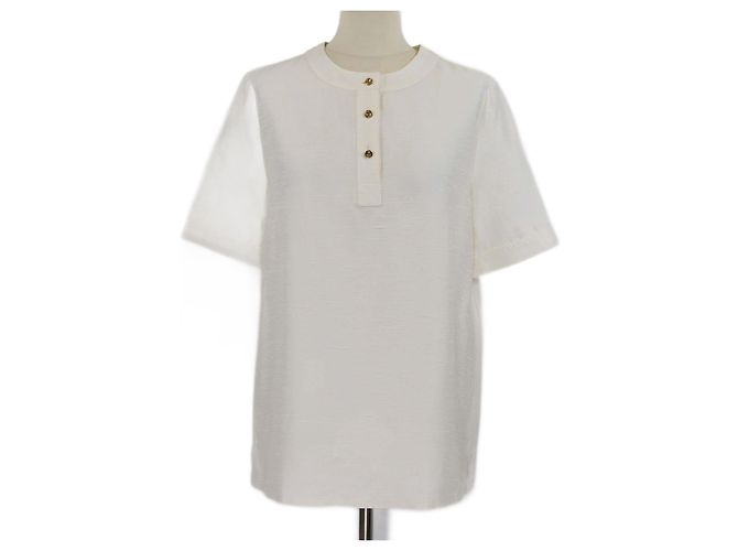 Camisa Jadyn de seda creme com mangas curtas Loro Piana
