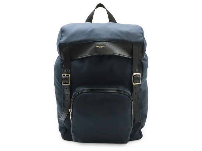 Yves Saint Laurent Navy Canvas Backpack Navy blue 