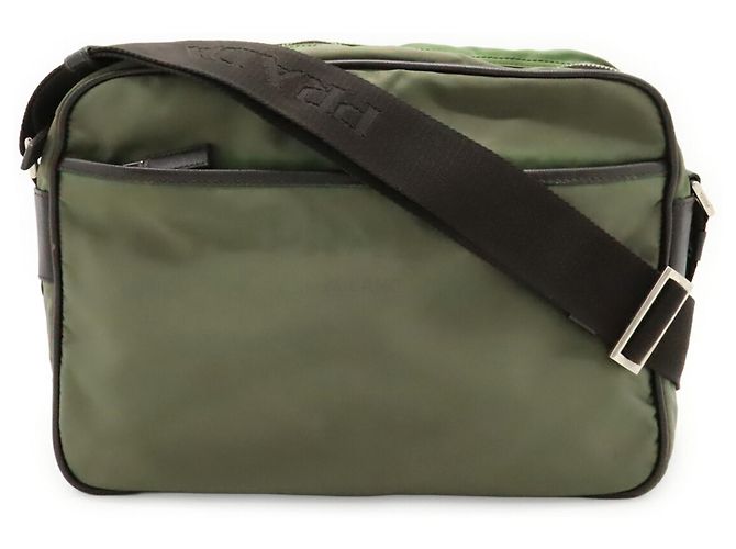 Borsa a Spalla Jacquard Prada Grigio antracite Marrone scuro 