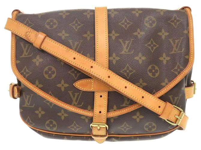 Louis Vuitton Saumur 30 Monogram Shoulder Bag Brown Patent leather  ref.2545694