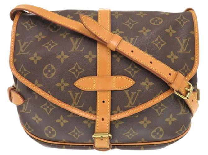Louis Vuitton Saumur 30 Monogram Shoulder Bag Brown Patent leather Cloth  ref.2545752