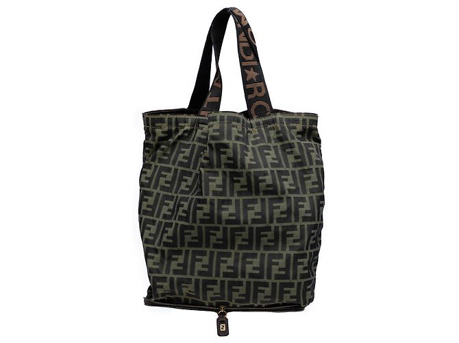 Fendi Brown Zucca Canvas and Nylon Foldable Tote