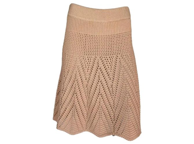 Chloé Strickrock aus Baumwolle Sandrosa Beige