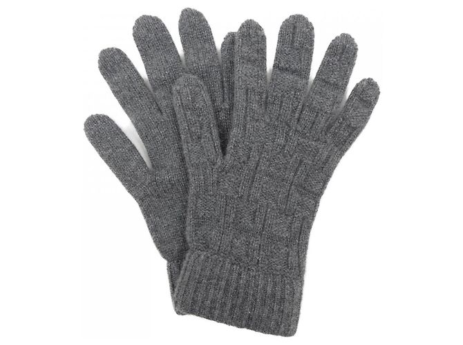 Luvas de cashmere cinza Hermès Marrom