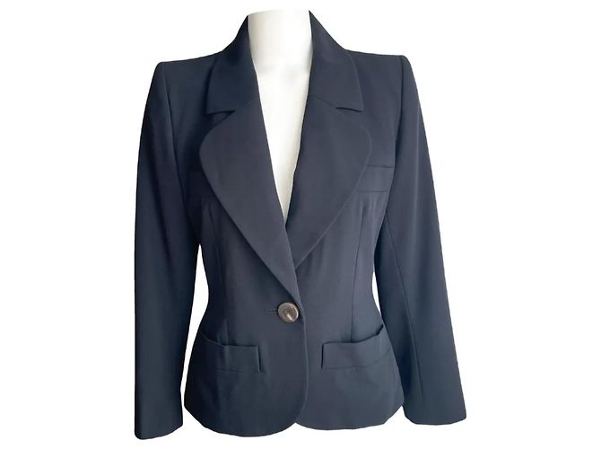 Yves Saint Laurent Rive Gauche wool black blazer 