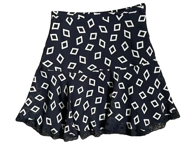 Dolce & Gabbana Rock aus Viskose mit Spitzendetails Schwarz Weiß