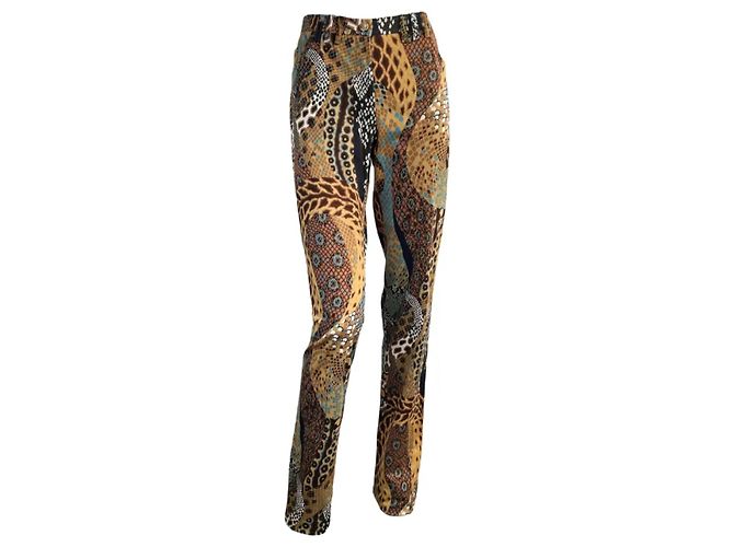 Versace Hose mit Schlangenmuster Braun Beige