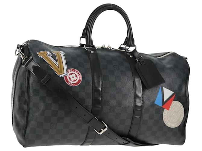 Louis Vuitton Keepall Bandouliere Bag Limited Edition Damier Graphite LV League 45 Black Cloth  ref.2546409