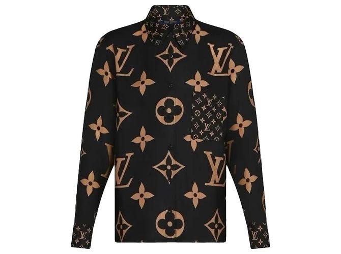 Louis Vuitton Monogramm Seidenbluse Schwarz