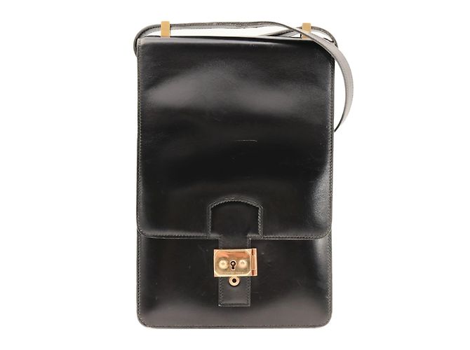 Hermès Hermes Depeche Schultertasche Courchevel Schwarz