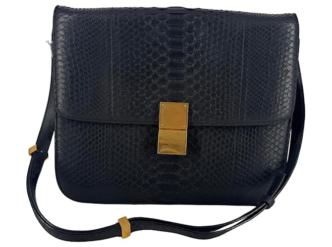 Céline Bolsa de Ombro Celine Triomphe em Python Preto 