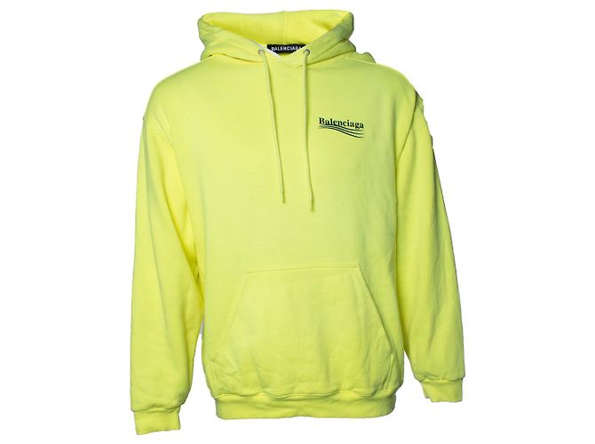 Balenciaga, gelbe Kapuzenjacke mit Logo