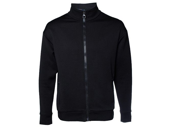 Cardigã com zíper monograma Louis Vuitton Preto