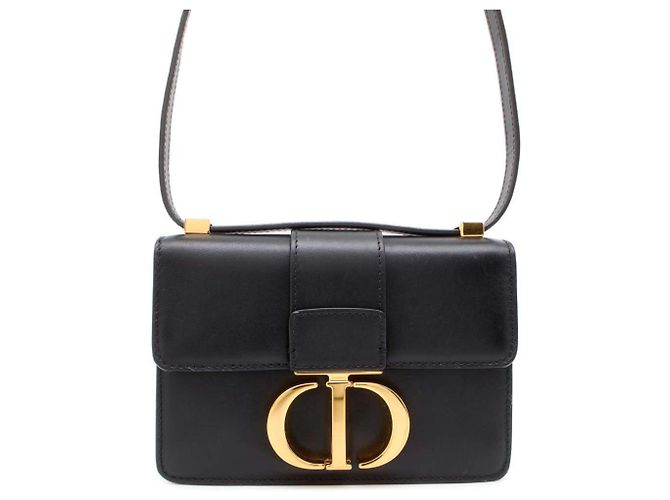 Christian Dior 30 Montaigne Flap Leather Micro Noir