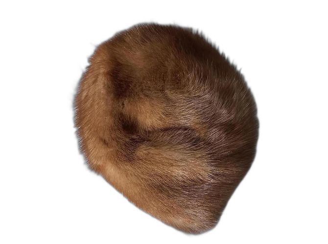 Autre Marque Camel Mink Fur Hat