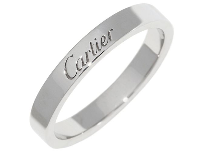 Anello C di Cartier Pt950 B40540 Taglia 14.5 Argento Metallico