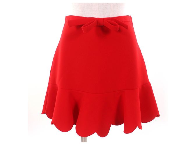 Jupe Mini Triacétate Mini MG1424 de Miu Miu Rouge