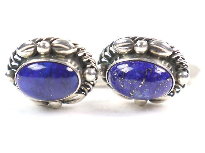Autre Marque Gemelos de Lápiz Lázuli en Plata 925 Georg Jensen