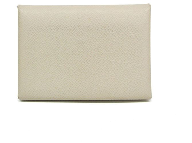 Hermès Hermes Calvi Duo Verso Card Case Yellow Eggshell