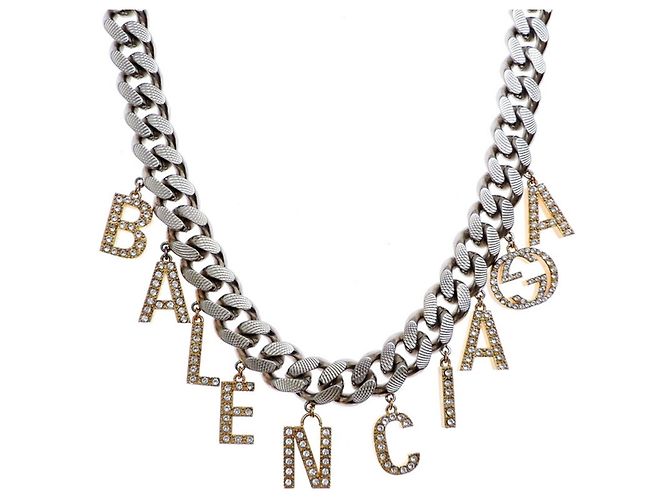 Collar Choker Script del Proyecto Hacker Gucci Balenciaga Plata Dorado