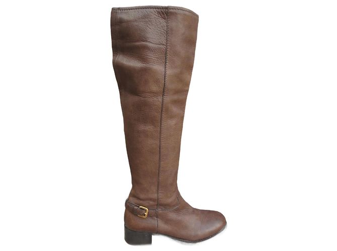 Prada Leather Boots Brown