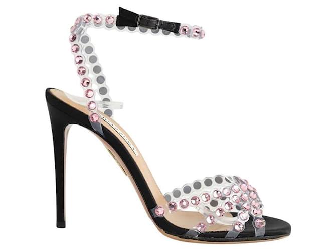 Aquazzura Pink leather heeled sandals  ref.2548904