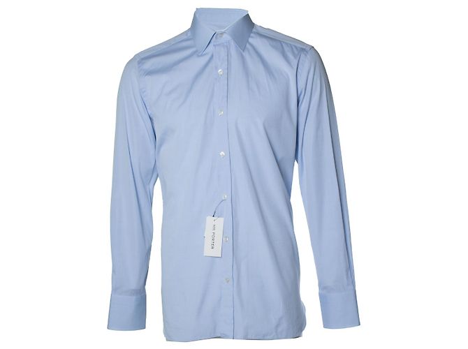 Camisa de algodón azul Tom Ford