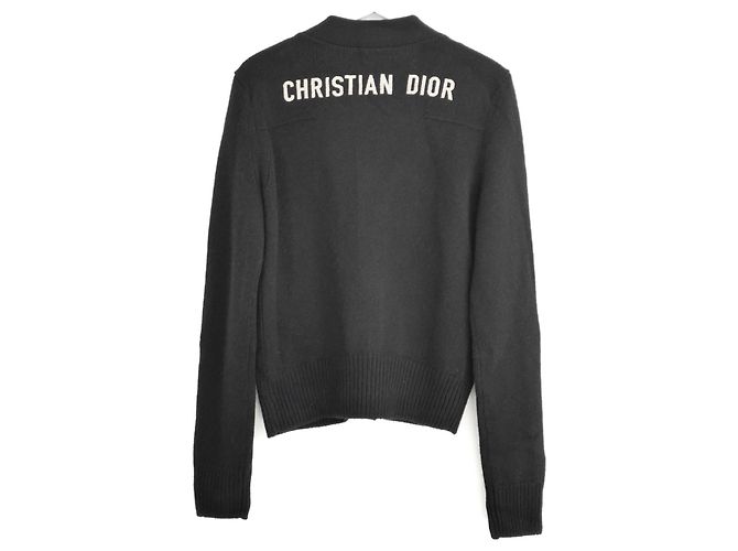 Cashmere-Cardigan mit Dior-Logo Schwarz
