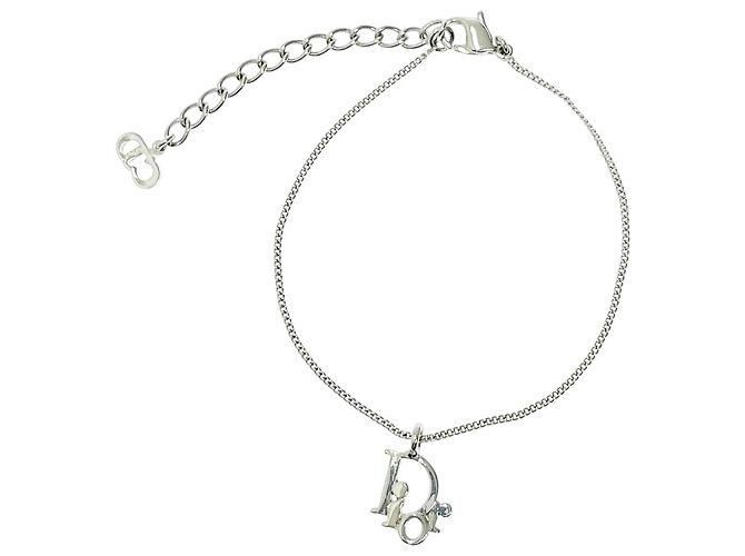 Pulsera de logo plateado Christian Dior Plata
