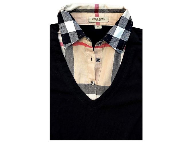 Burberry Tops Negro Algodón