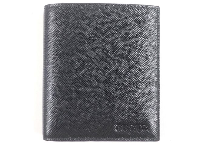 Tarjetero de cuero Saffiano 2MO004 de Prada Negro