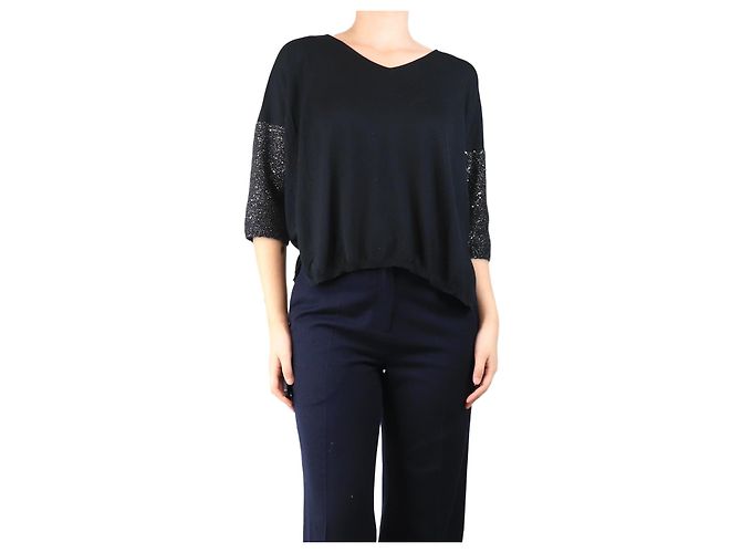 Autre Marque Pull avec manches en sequins noirs - taille S