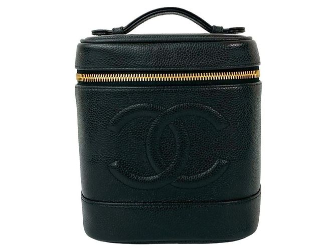 Borsa a mano Vanity in pelle caviar Chanel Coco Mark Nero