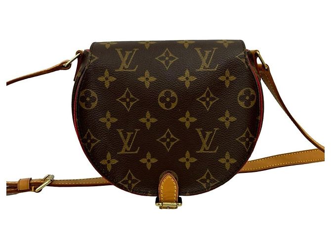 Bolsa de Ombro em Couro Monogram Tan Blanc da Louis Vuitton Marrom