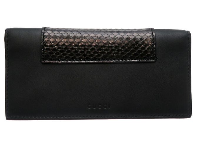Gucci Black Leather Long Wallet