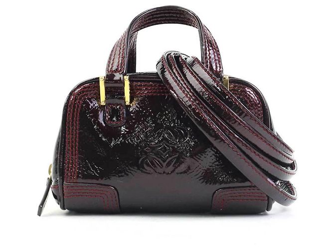 LOEWE Amazona Micro Mini Bolso de Hombro Burdeos