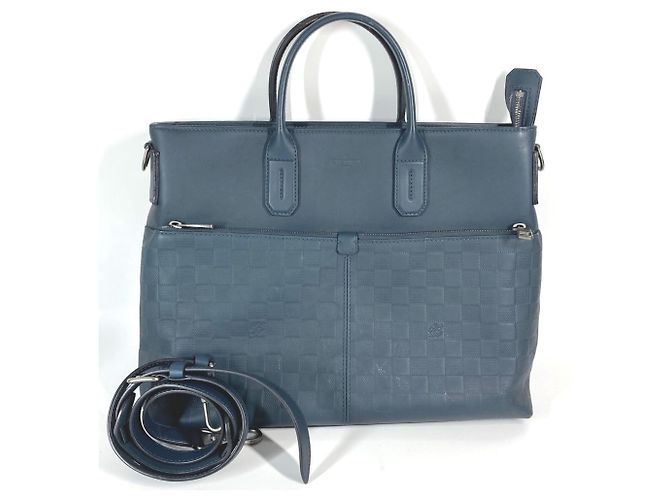 Bolsa de Ombro Damier Infini Louis Vuitton Azul marinho