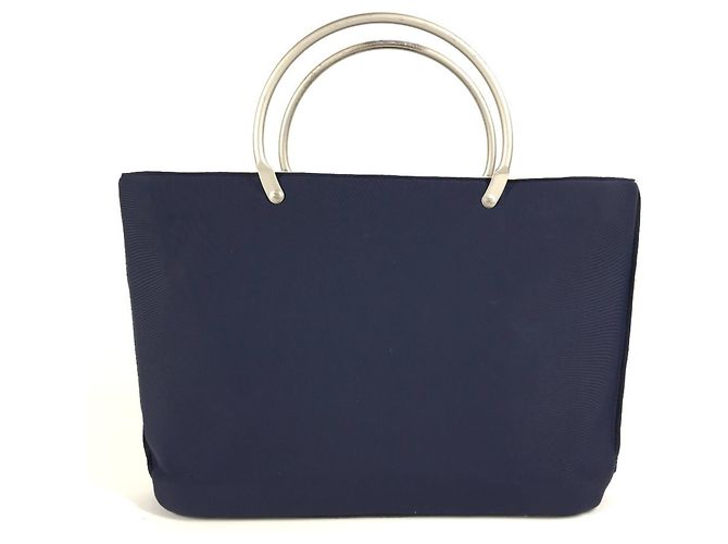 Chanel Navy Polyamide Tote Handbag Navy blue