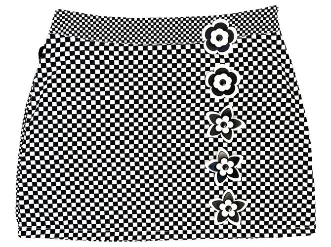 Minigonna Moschino Jeans a scacchi bianco e nero