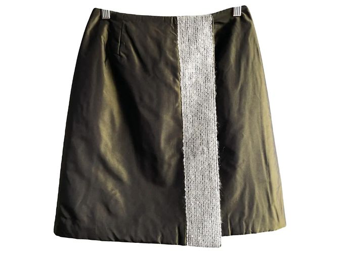 Thierry Mugler Puffer Wickelrock Khaki Grün Olivgrün Dunkelgrün