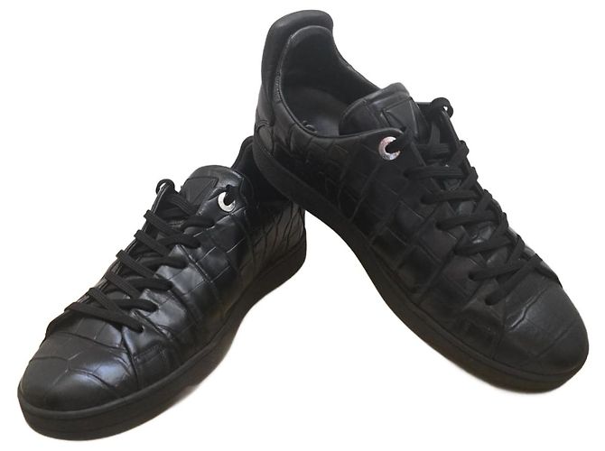 Sneaker Louis Vuitton Frontrow Pelle Coccodrillo Nera Nero