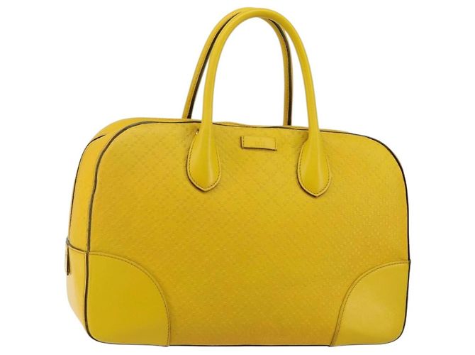 Gucci Bright Top Handle Diamante Cuero Medium Amarillo