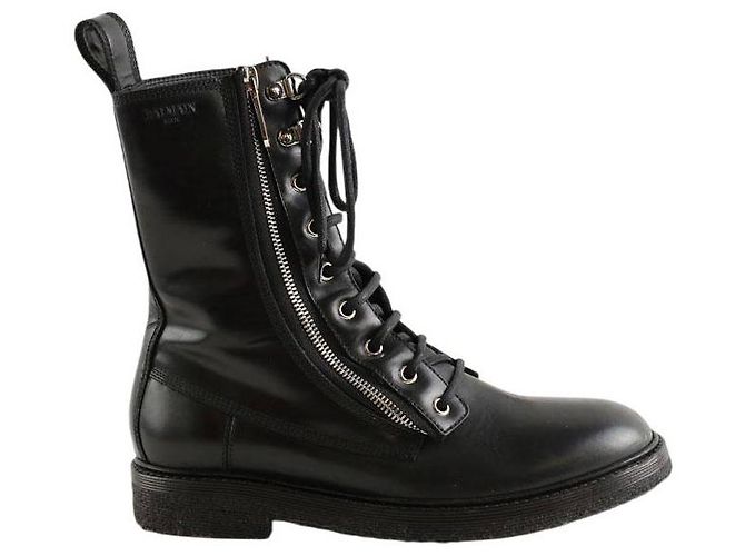 Balmain Black leather biker boots