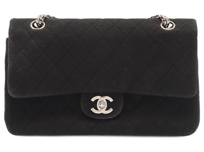 Classique Chanel Timeless - Classic Double Flap Quilted Jersey Medium Noir