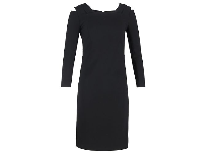 Roland Mouret Midi-Kleid aus schwarzem Polyester