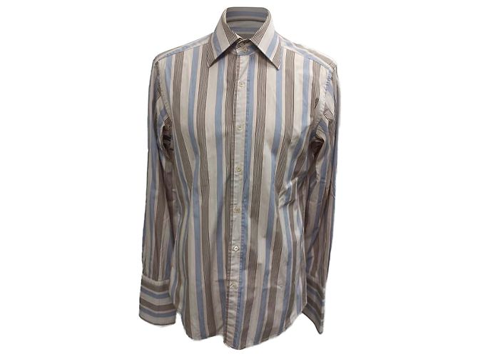 Camicia a righe con bottoni Gucci in cotone multicolore