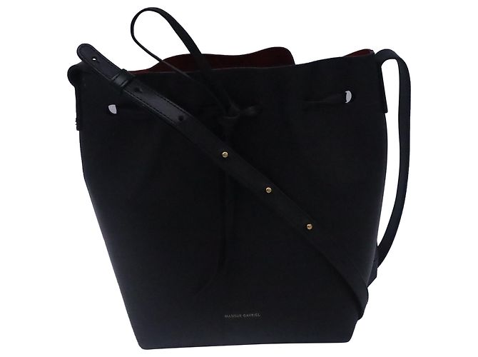 Sac seau mini Mansur Gavriel en cuir noir