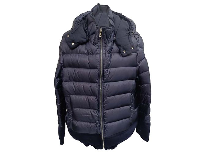 Moncler Riom Down Jacket in Navy Blue Polyamide