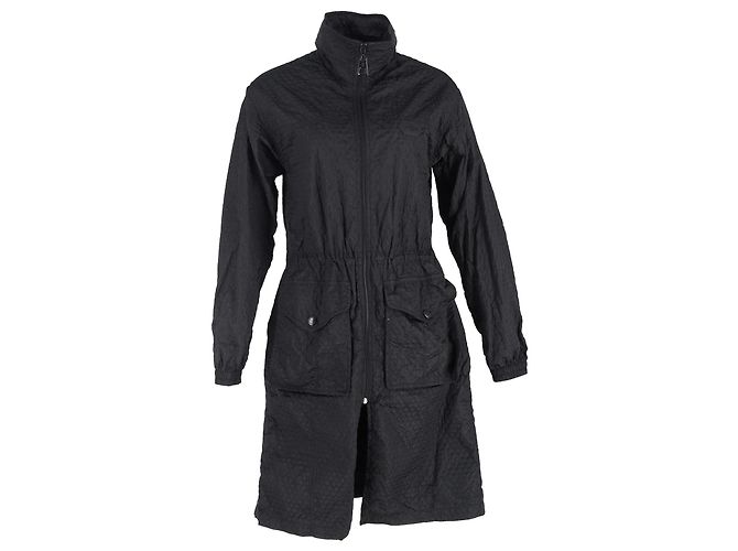 Giacca Lunga Testurizzata Louis Vuitton in Nylon Nero