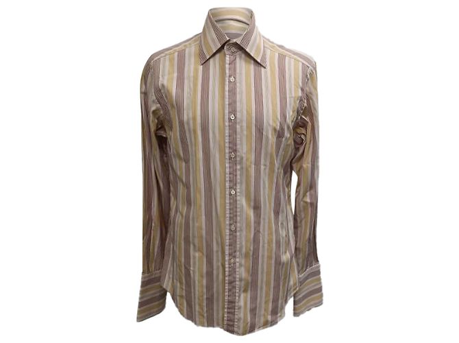 Camisa de botão listrada Gucci em algodão multicolorido Multicor